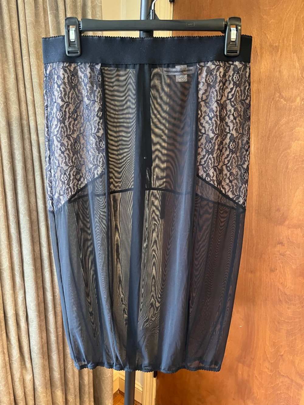 Victoria's Secret Black Lace & Mesh Chemise Slip